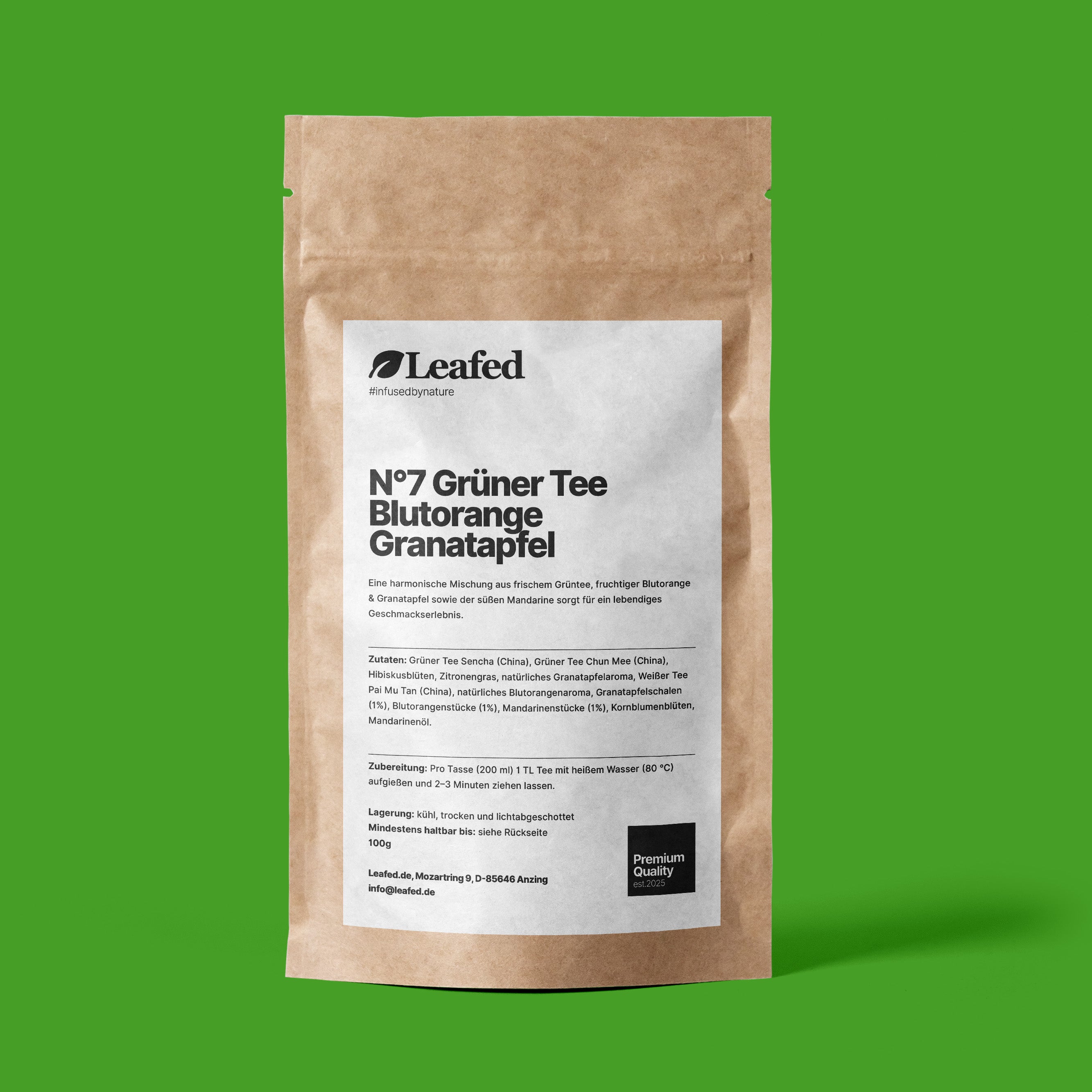 N°7 Grüner Tee Blutorange-Granatapfel-Mandarine